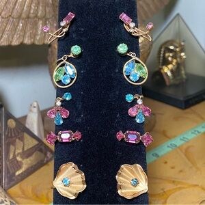Vintage Earrings Set - Pink, Blue & Green